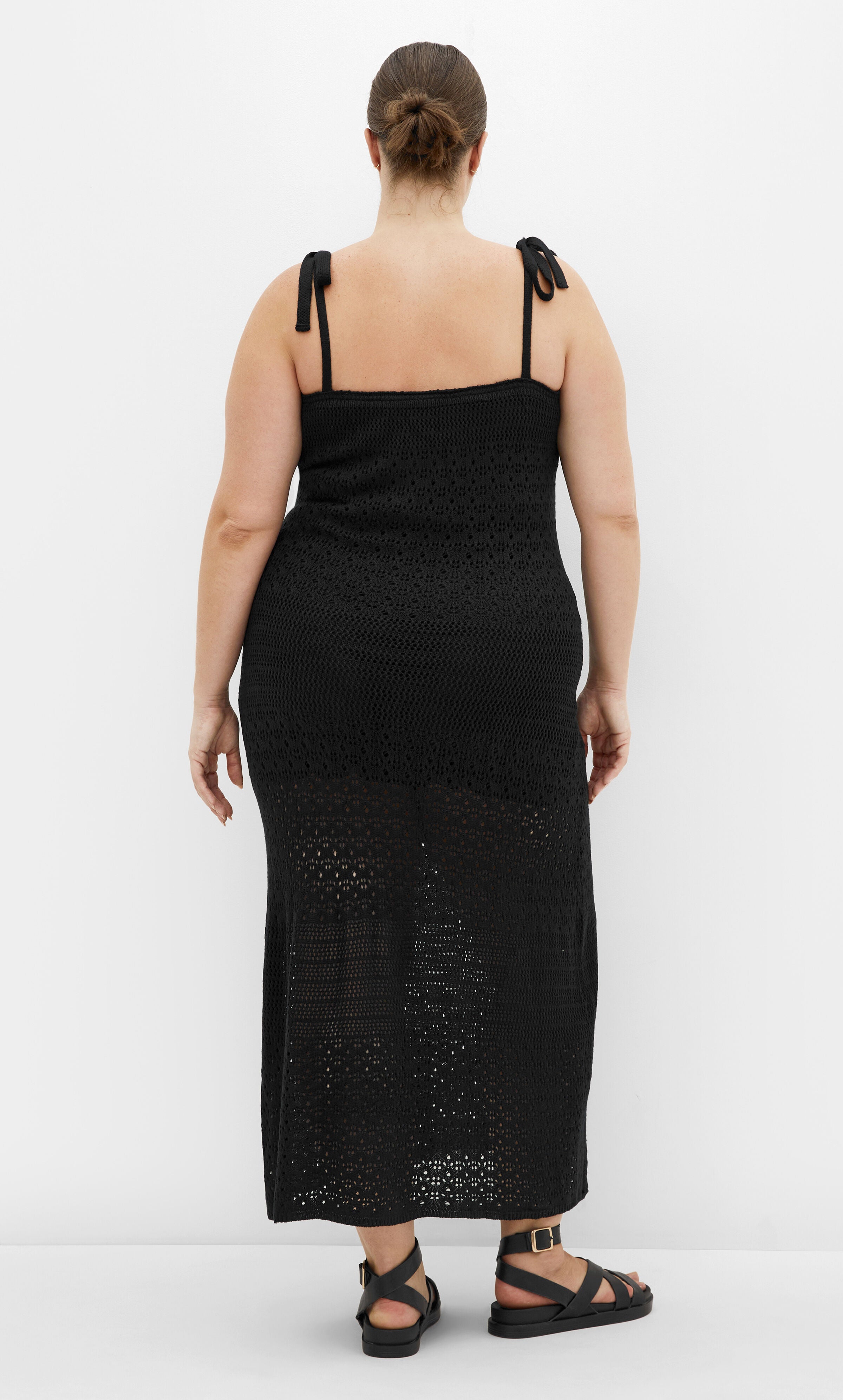 Sweet Crochet Dress - black, BLACK, alternate image number 1