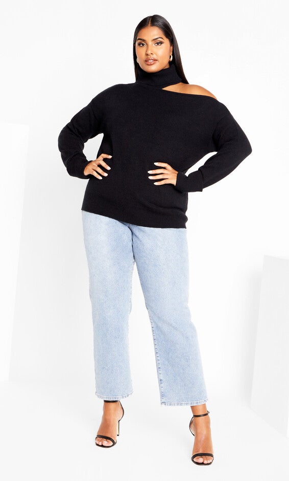 Cold Shoulder Jumper - black, BLACK, alternate image number 6