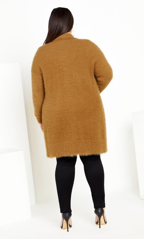 Fluffy Cardigan - caramel, BROWN, alternate image number null