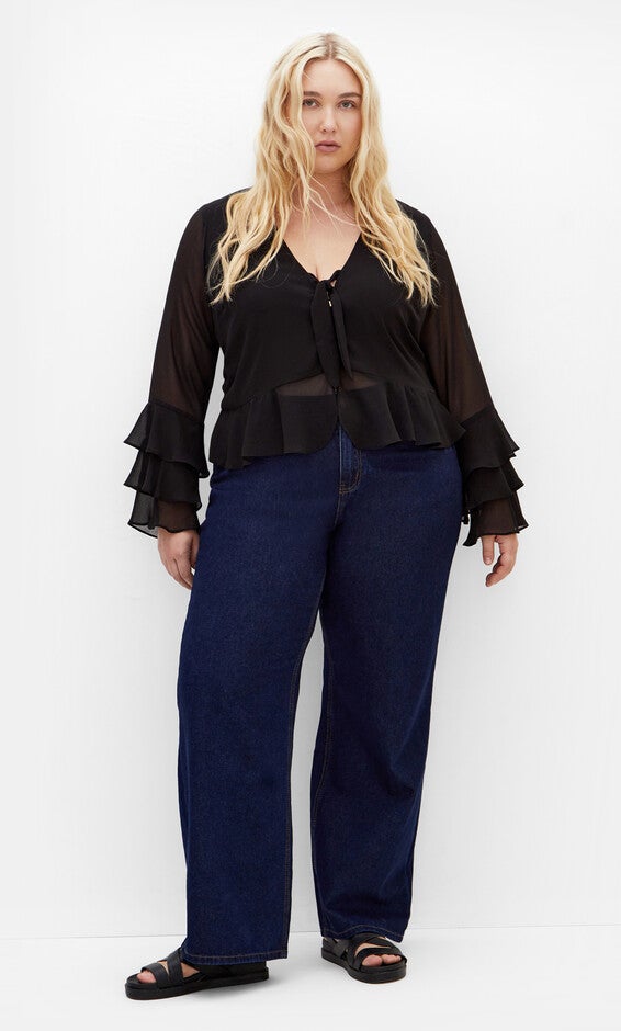 Trixie Ruffle Top - black, BLACK, alternate image number 1