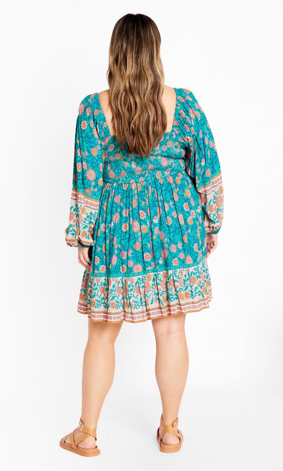 Aurora Mini Dress - gardenia, TURQUOISE, alternate image number null