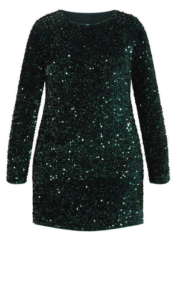 Sequin Eclipse Dress - emerald, GREEN, alternate image number 4