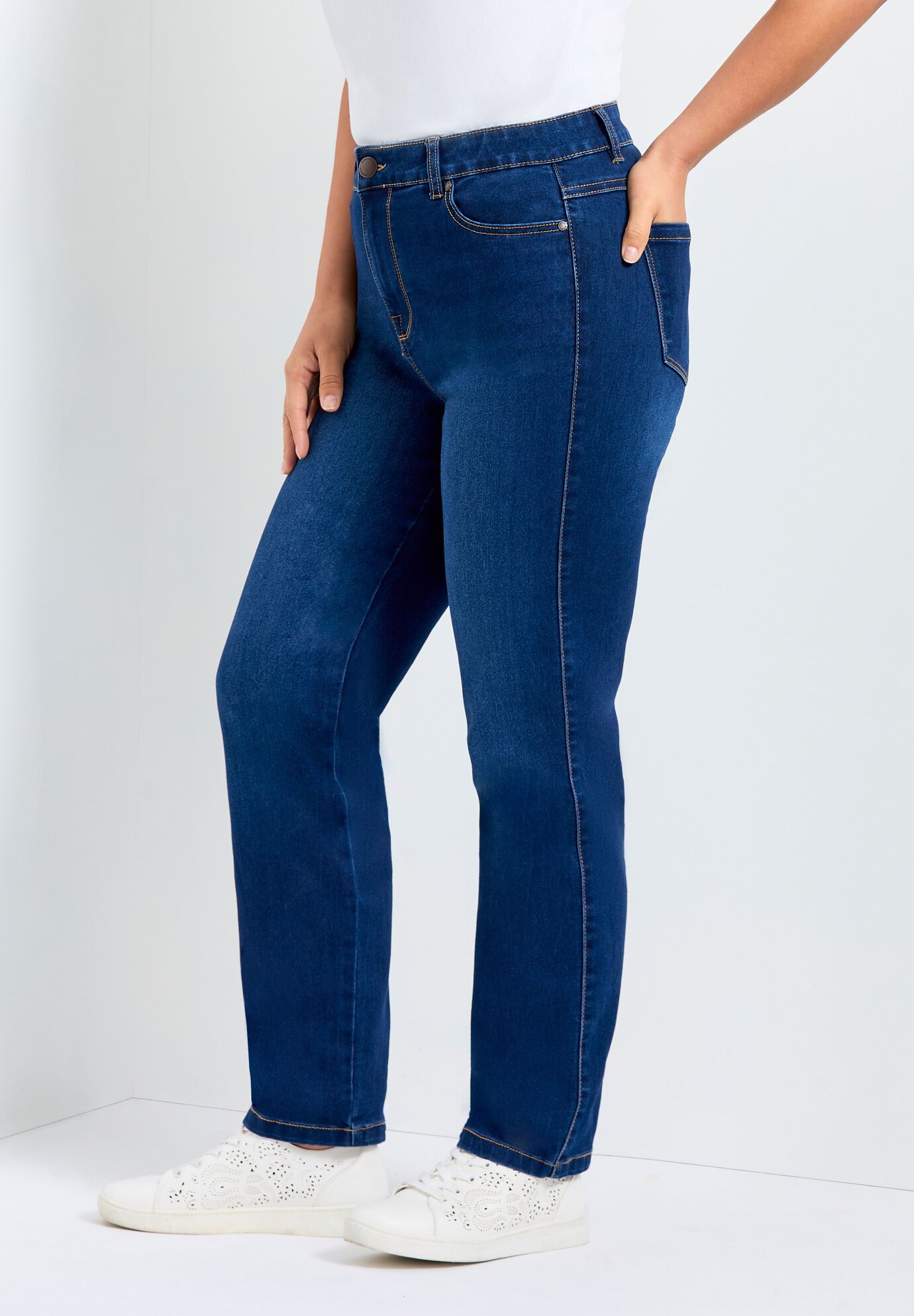 Butter Denim Straight Leg Jean, MID WASH, alternate image number 3