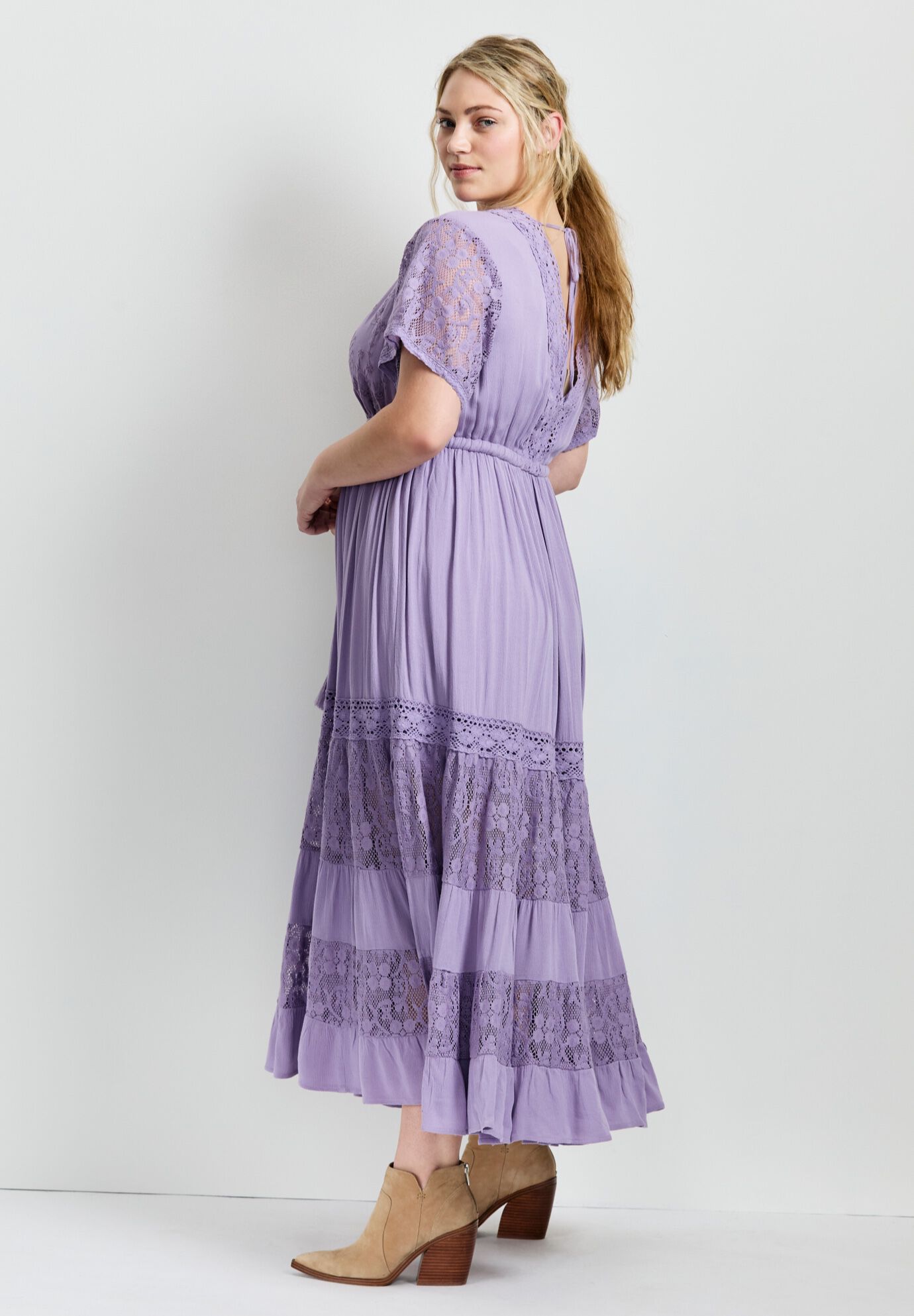 Raven Lace Maxi Dress, LILAC, alternate image number 3