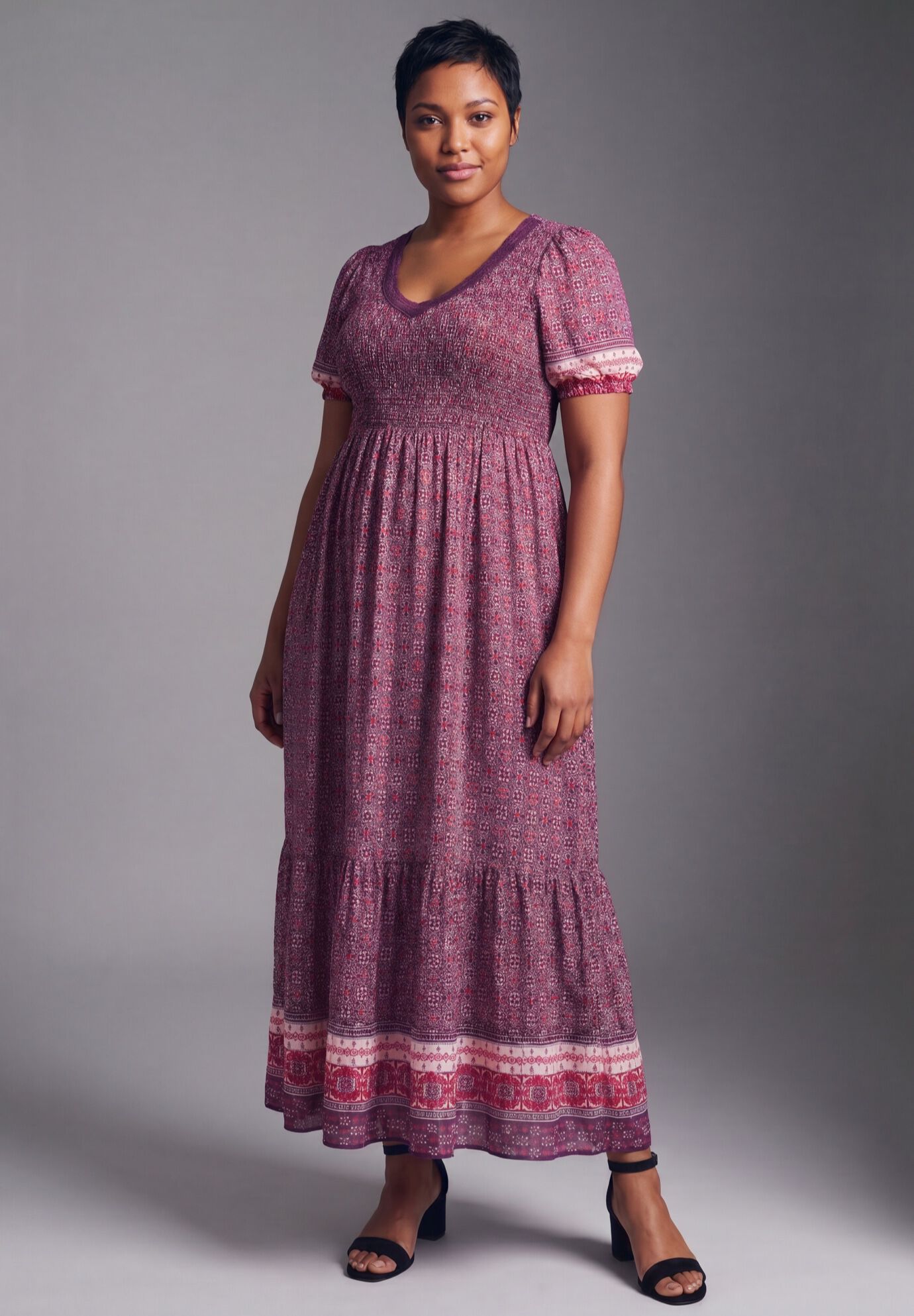 Eve Border Dress, BERRY GEO, alternate image number 3