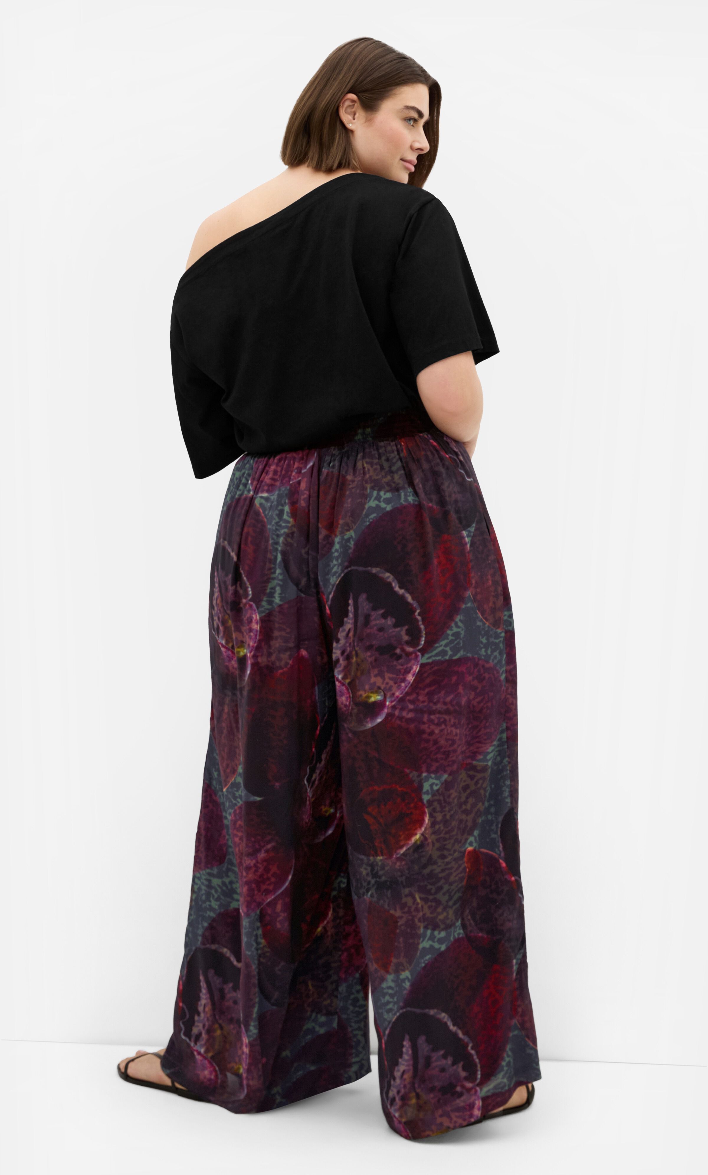 Piper Orchid Print Wide Leg Pant, PURPLE, alternate image number 2