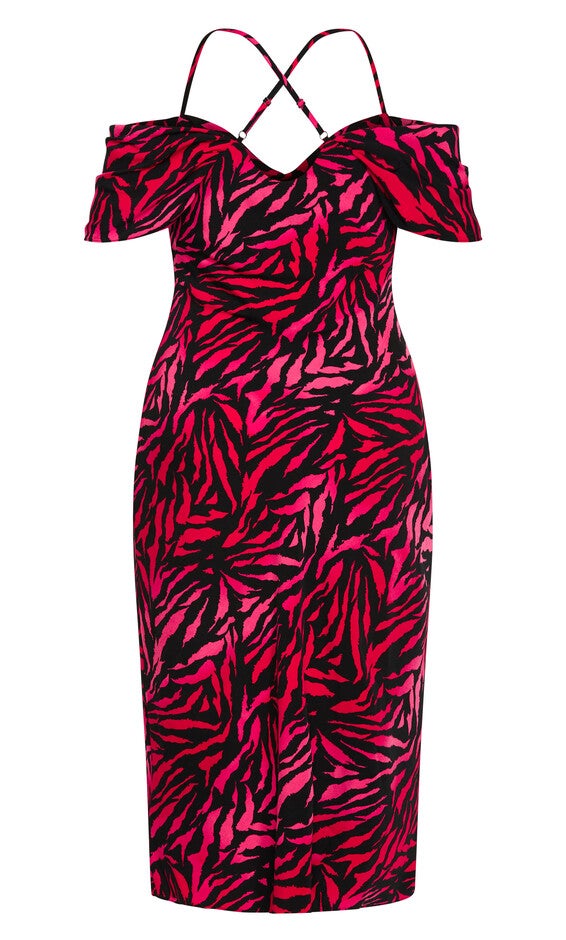 Mariah Print Dress - pink, BLACK, alternate image number null