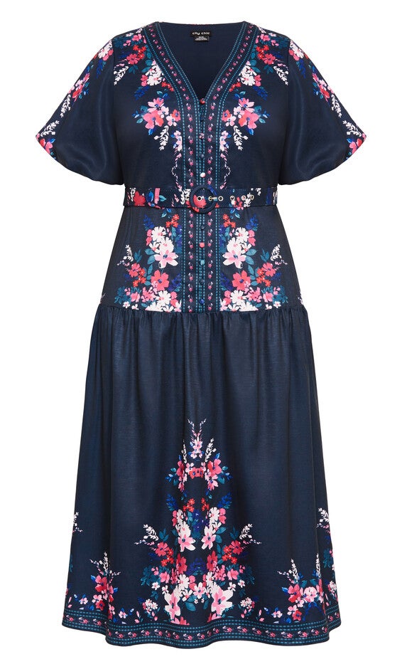Zuri Dress - navy, NAVY LOTTE BORDER, alternate image number null