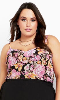 Remy Print Cami - black
