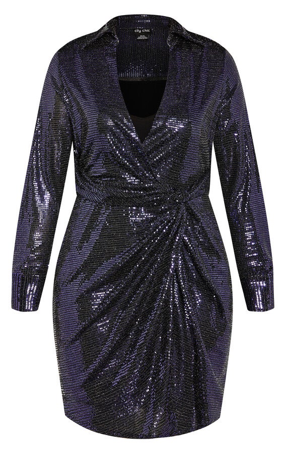 Sequin Glow Dress - navy, NAVY, alternate image number 3