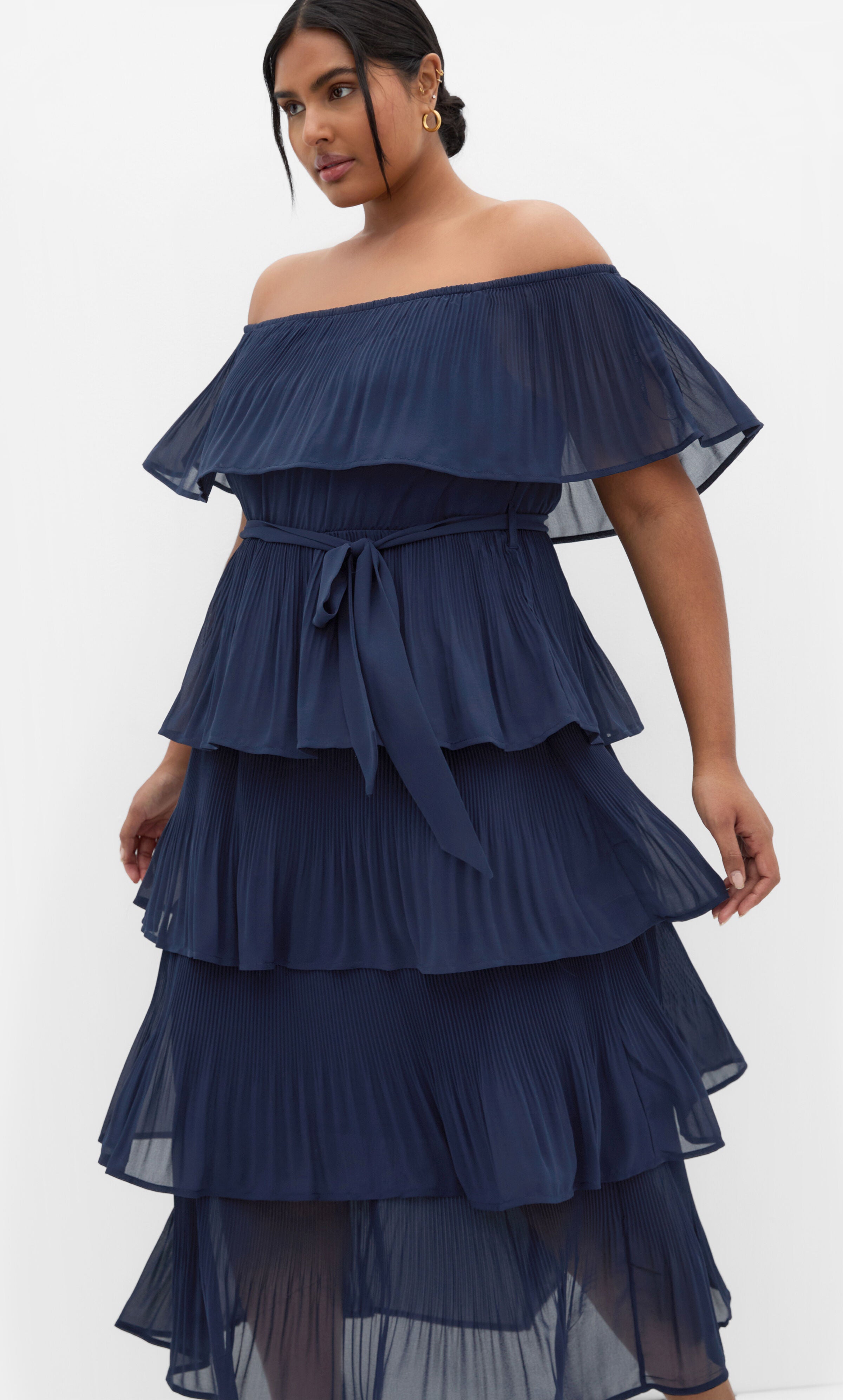 Night Garden Tier Midi Dress, BLUE, alternate image number 2