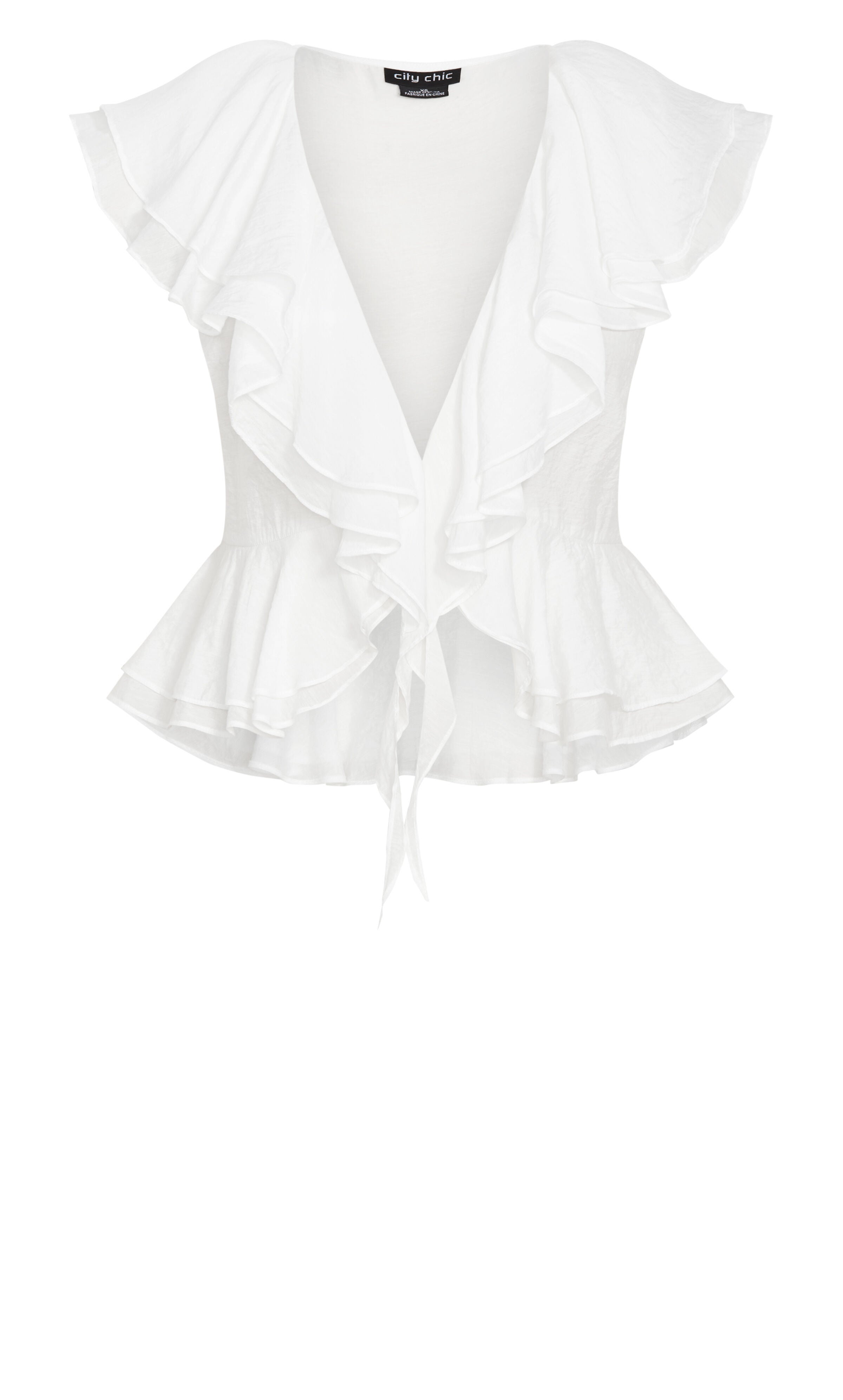 Sweet Ruffle Top - ivory, WHITE, alternate image number 3