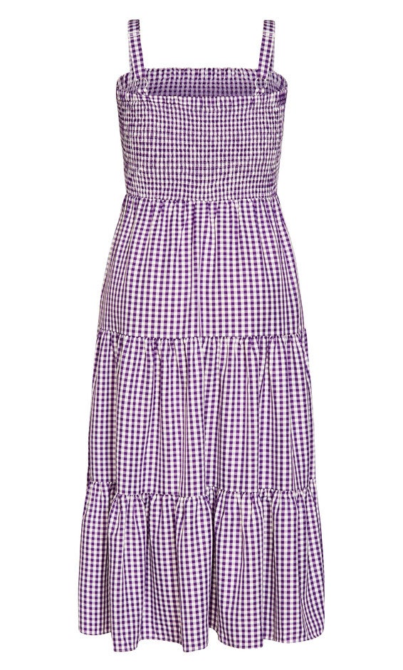 Gingham Maxi Dress - petunia, PURPLE, alternate image number null