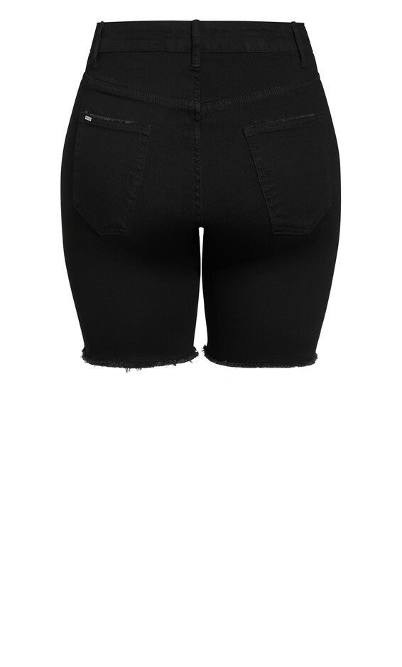 Longline Distressed Short - black, BLACK, alternate image number 4