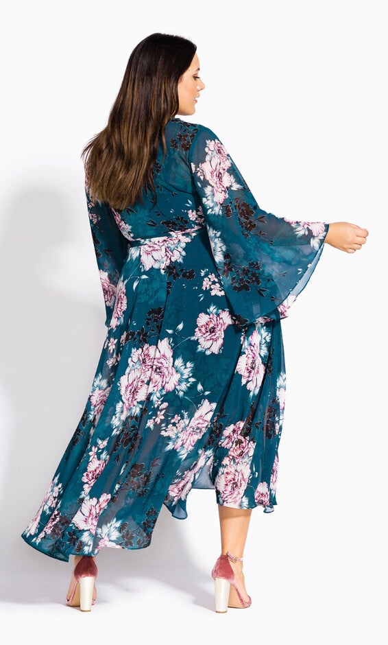 Jade Blossom Maxi Dress - jade, GREEN, alternate image number 2