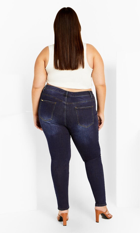 Asha Jojo Distressed Detail Crop Jean - dark denim, DARK, alternate image number 2