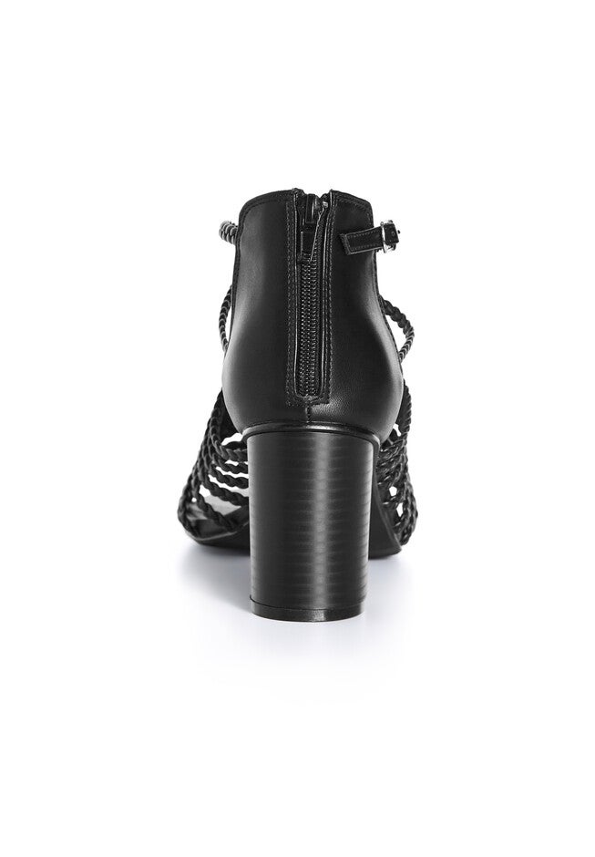 WIDE FIT Braided Front Straps Mida Block Heel - black, BLACK, alternate image number 2
