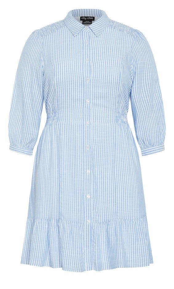 Flynn Stripe Dress - blue, BLUE, alternate image number null