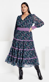 Gwendolyn Print Dress - florentine