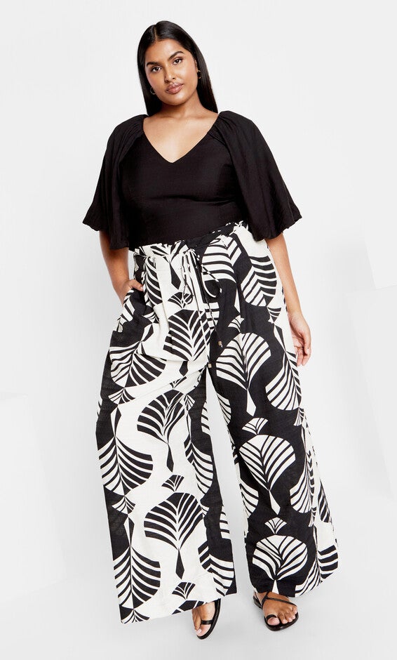 Peta Print Pant - black, BLACK, alternate image number null