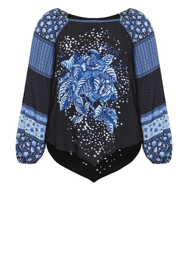 Nichola Scarf Top, BLUE, alternate image number null