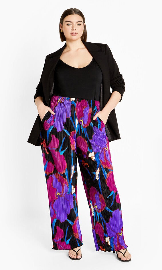 Kira Print Pant - magenta, WILD FLOWER, alternate image number null