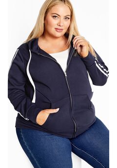 Side Stripe Zip Hoodie