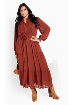 Jasmine Long Sleeve Tiered Maxi Dress