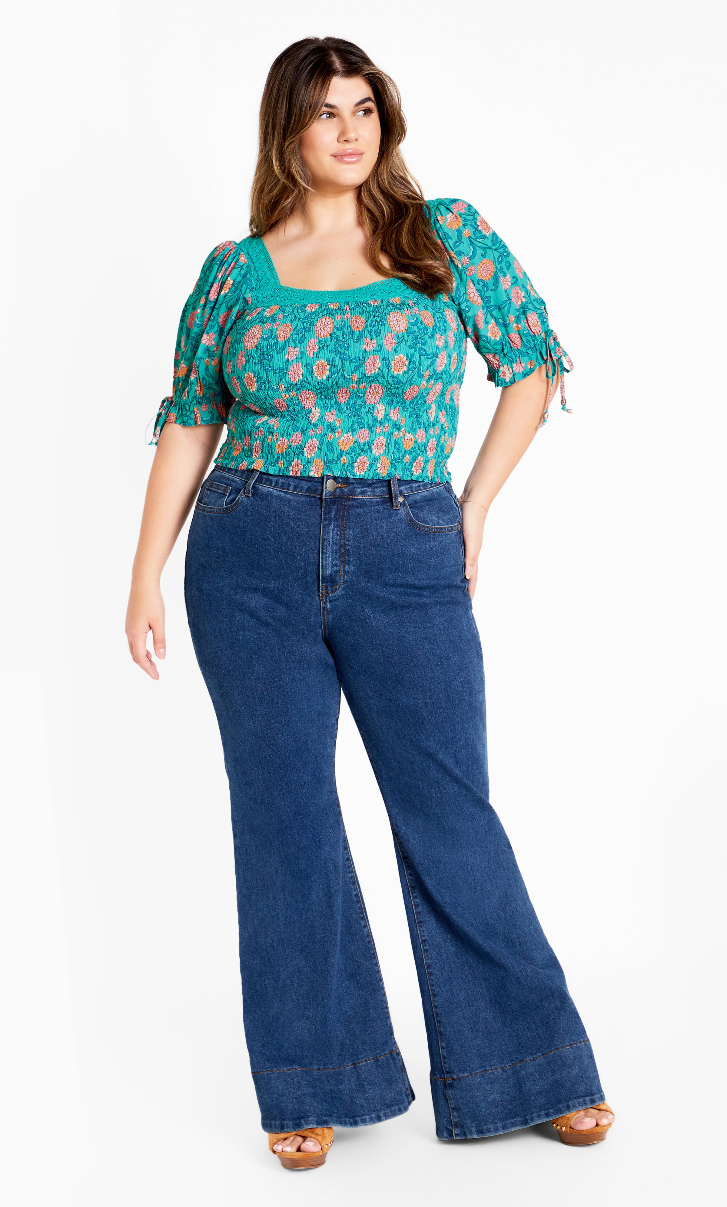 Aurora Print Top - turquoise, BLUE, alternate image number 3