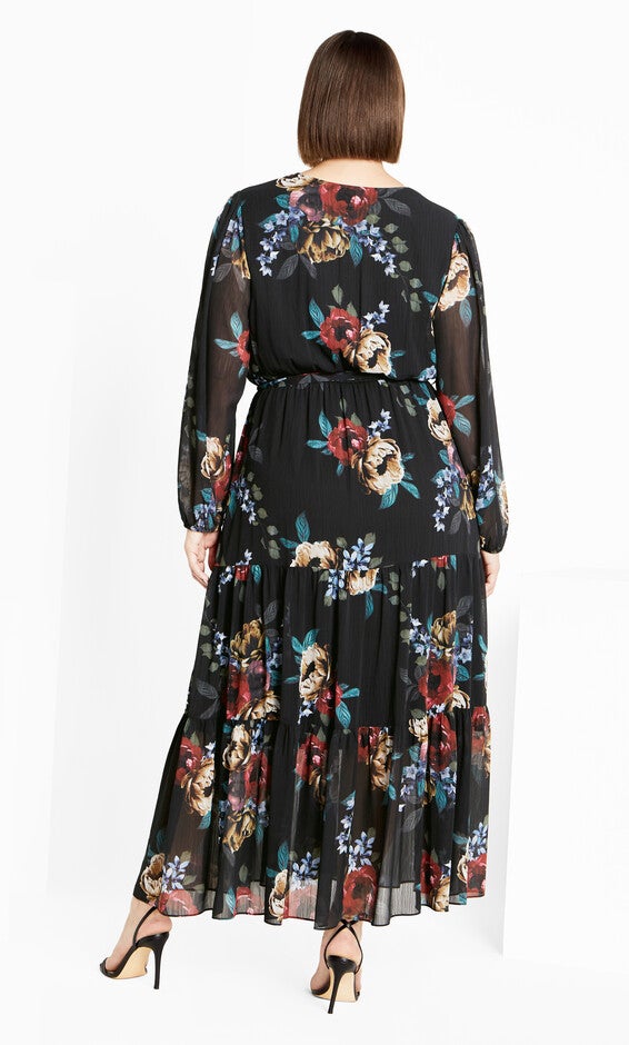 Xander Print Maxi Dress - black, DARK LATE BLOOM, alternate image number null