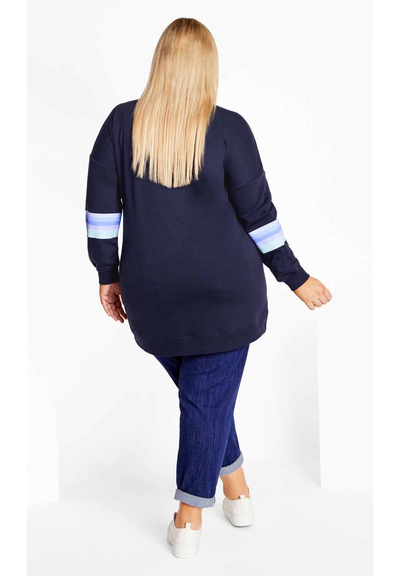 Rainbow Bright Sweater, NAVY, alternate image number 2