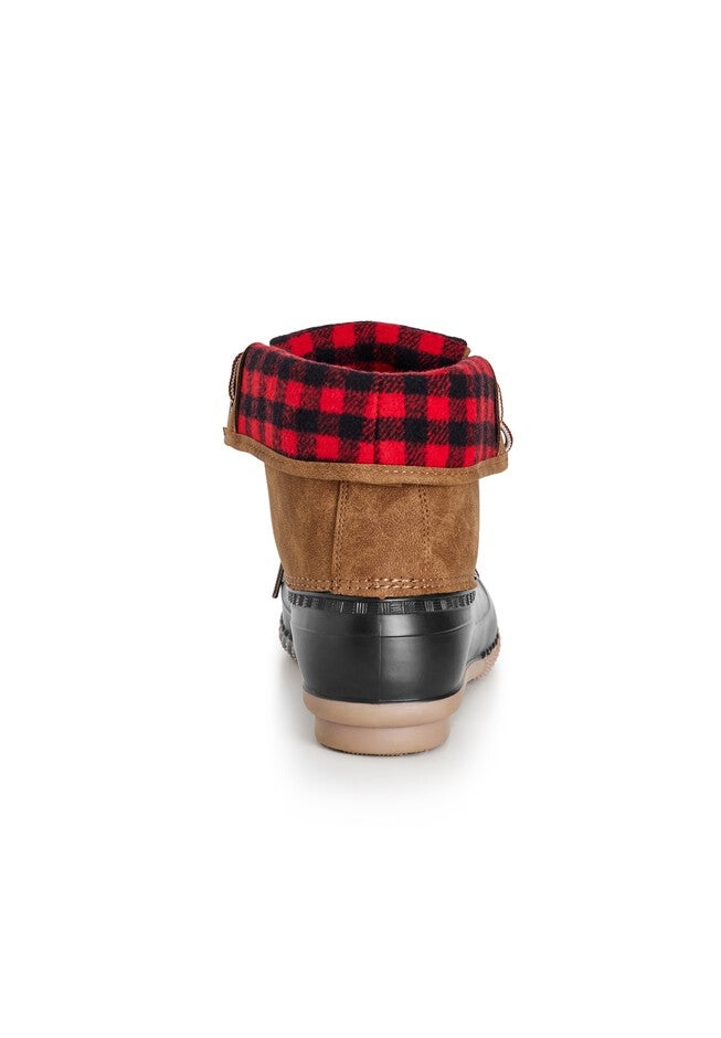 Fold Over Collar Boot, BROWN, alternate image number 2