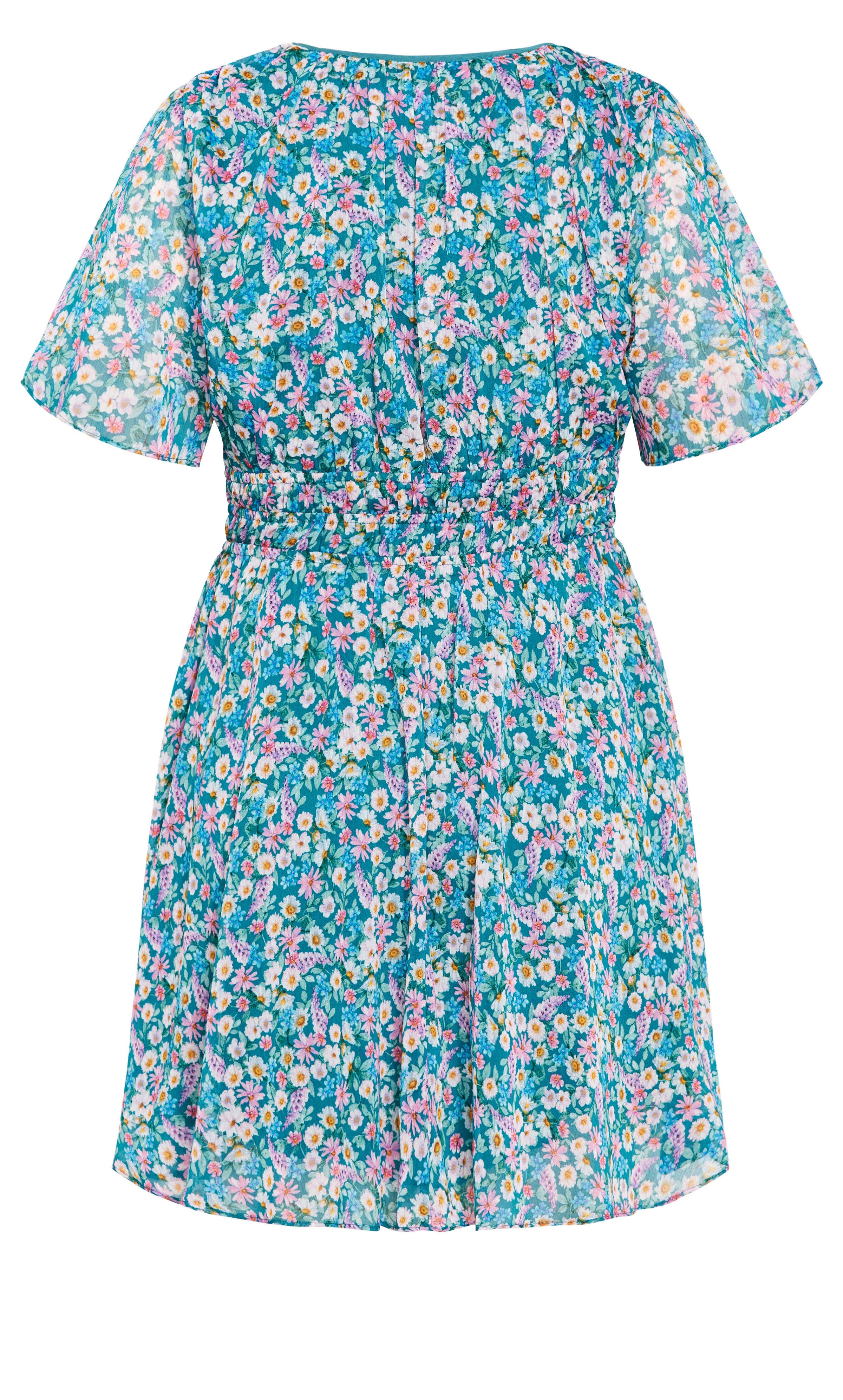 Cara Print Dress - teal, GREEN, alternate image number 4