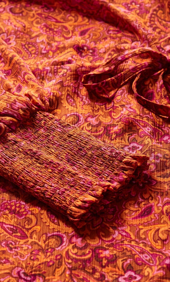 Alexis Print Top - rust, ORANGE, alternate image number 6