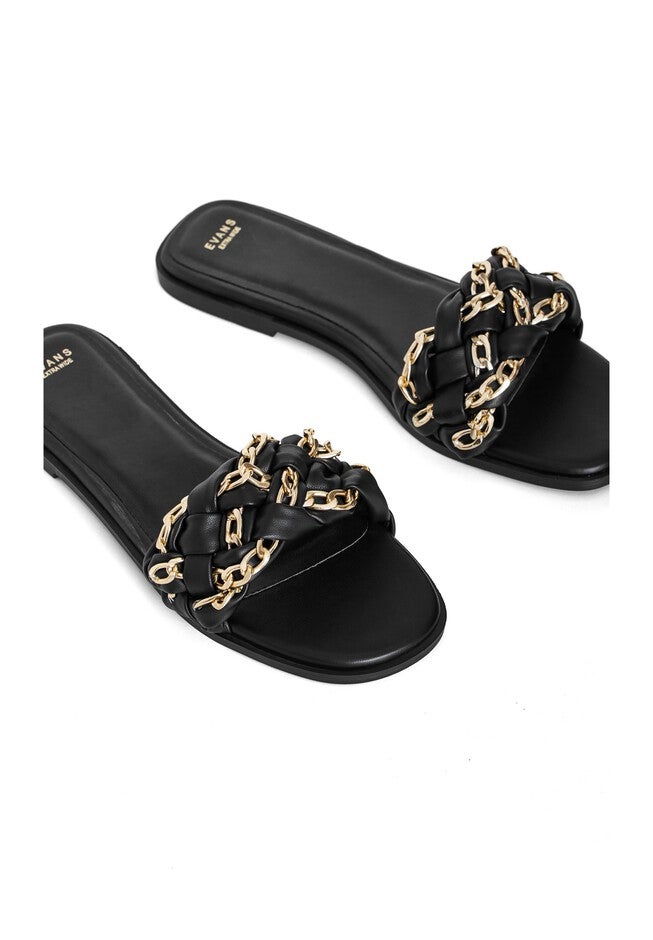 Chain Kitty Sandal, BLACK, alternate image number null