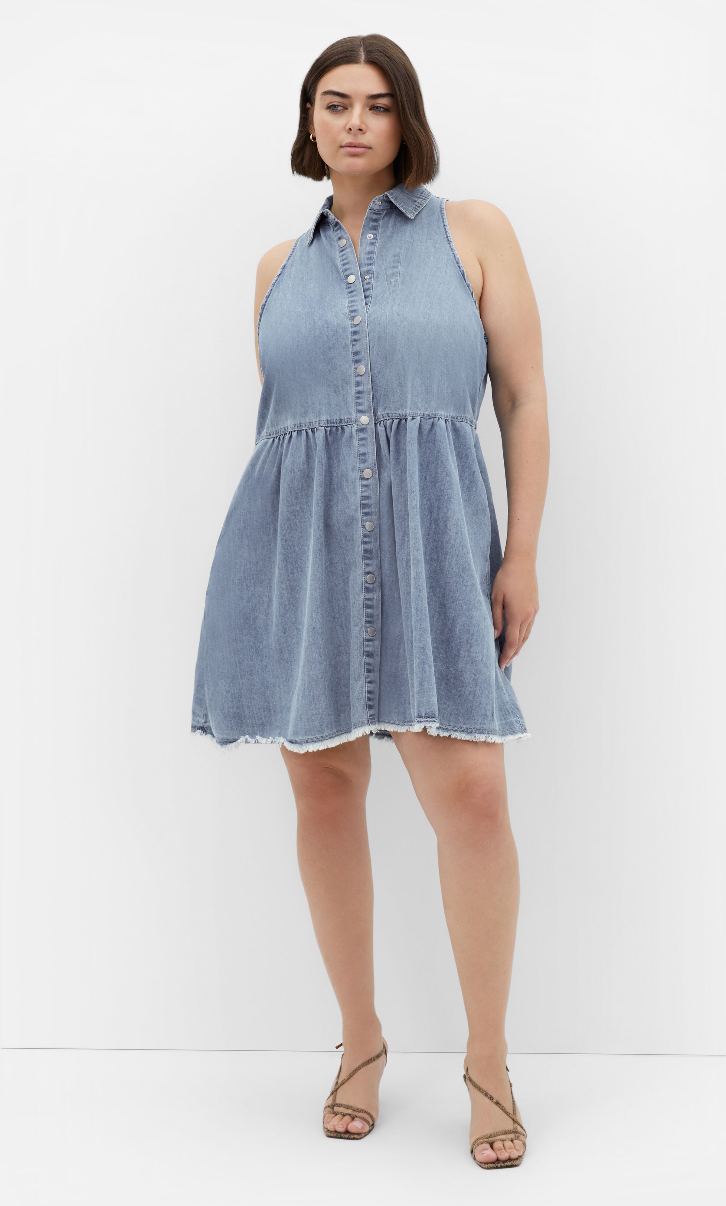 Dulce Sleeveless Dress - light denim, DENIM, hi-res image number 0