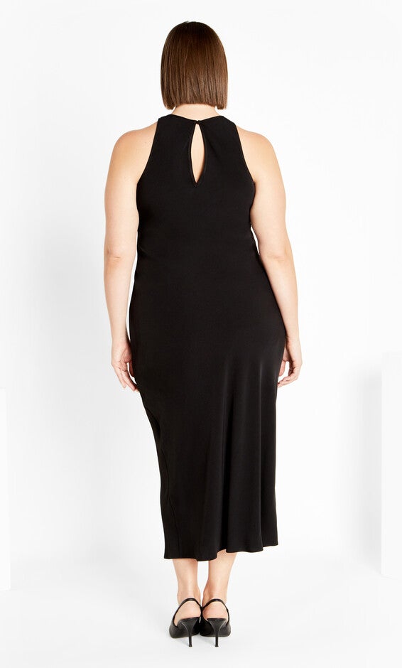 Halter Slip Dress - black, BLACK, alternate image number null