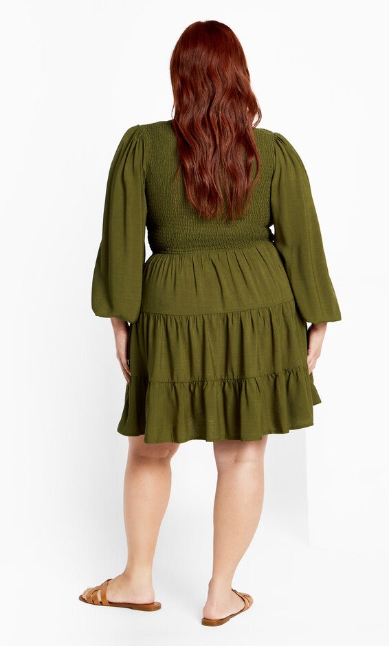 Jemma Mini Dress - dark olive, DARK OLIVE, alternate image number null