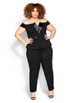 Sexy Tux Jumpsuit - black