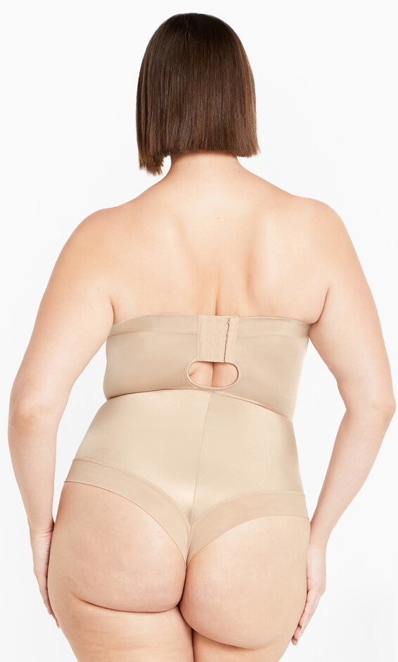 Smooth & Chic Strapless Bodysuit - latte, BROWN, alternate image number null
