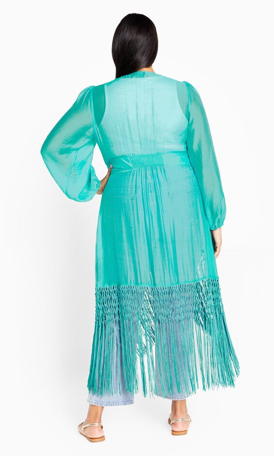 Calypso Fringe Jacket - lagoon, BLUE, alternate image number null