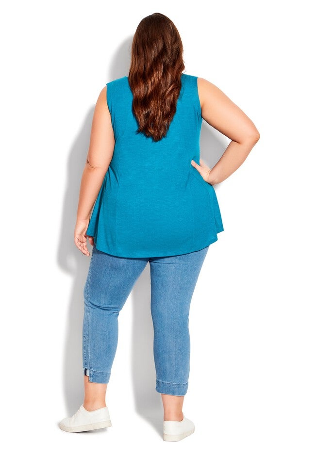 Fit N Flare Tank, MYKONOS BLUE, alternate image number 6