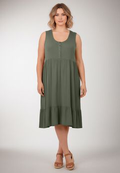 Button Detail Tank Dress
