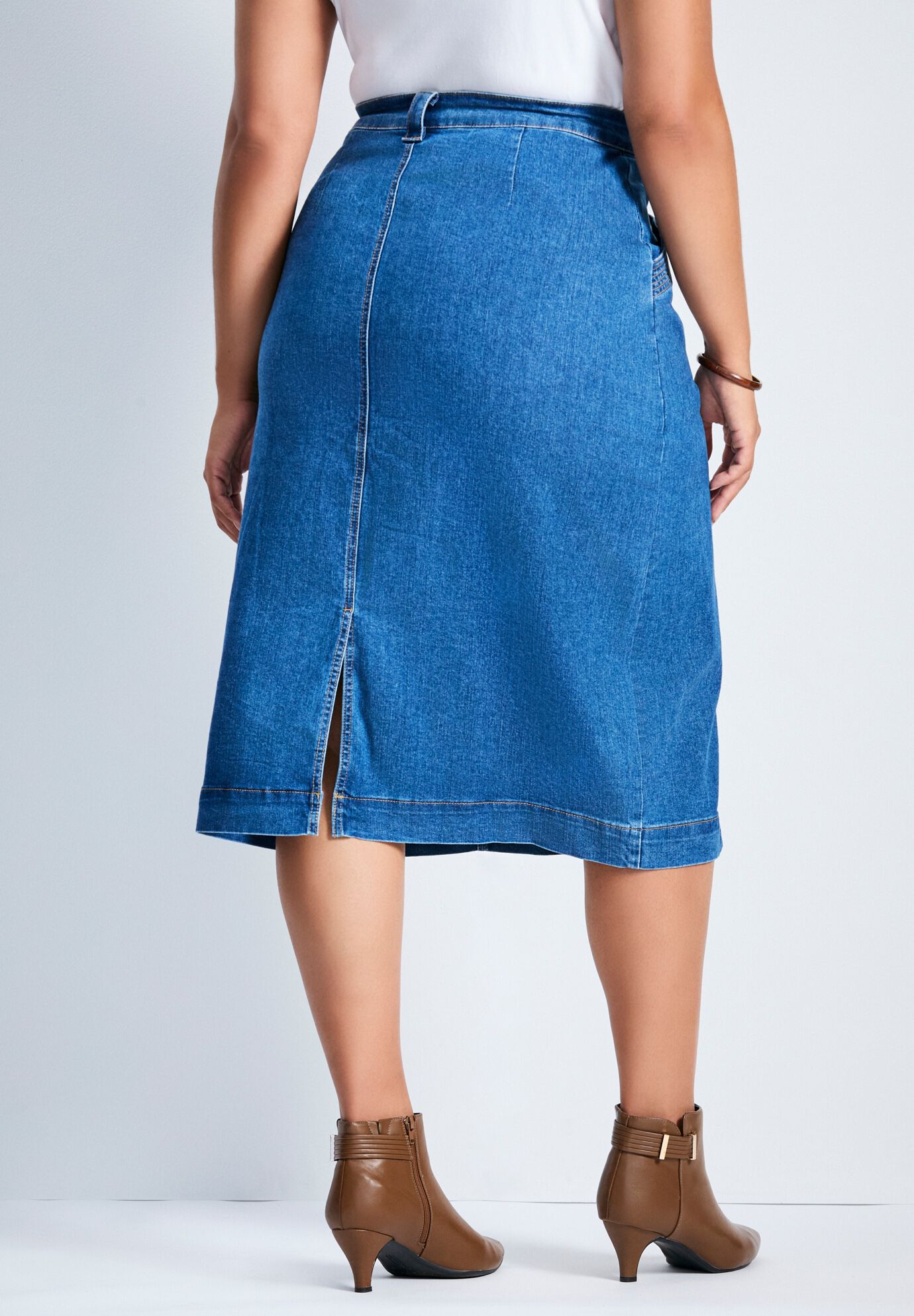 Taylah Denim Skirt, MID WASH, alternate image number 2