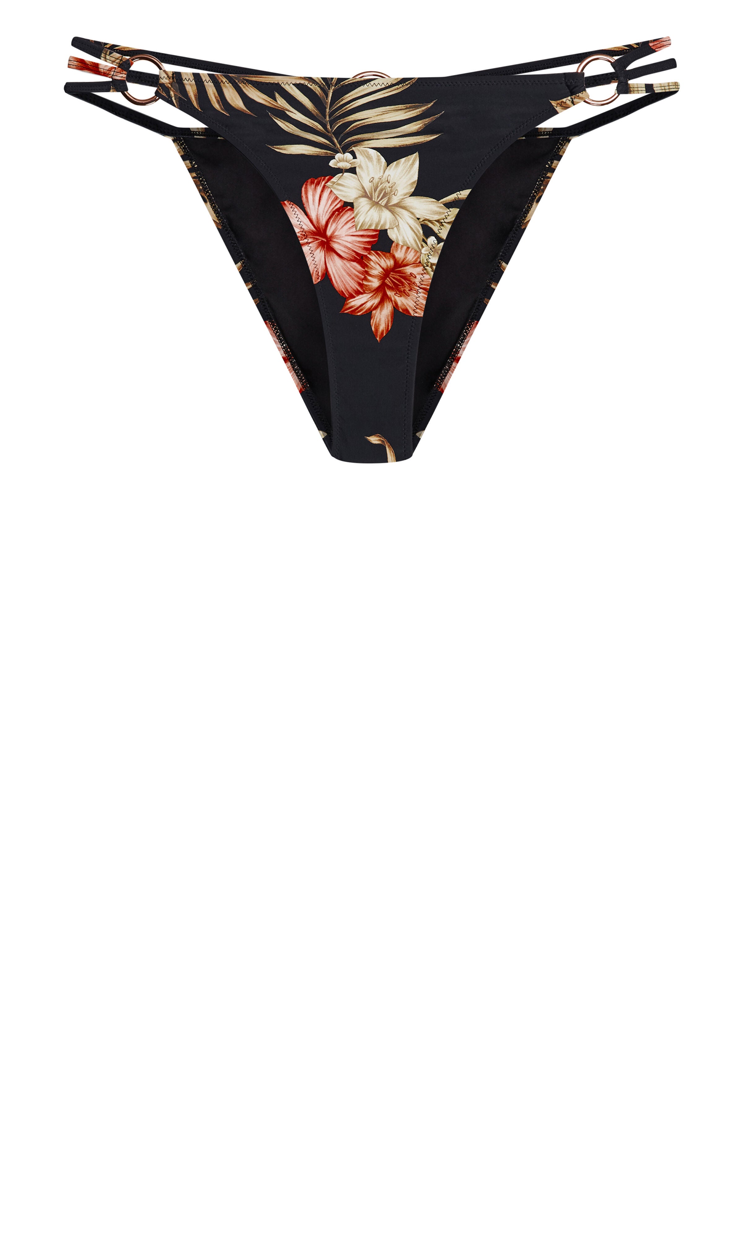 Amara Tropical Bikini Brief - black, ORANGE, alternate image number 4