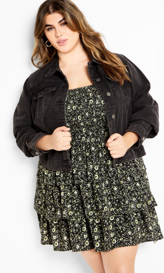Dahlia Print Mini Dress - olive ditsy, GREEN, alternate image number 4