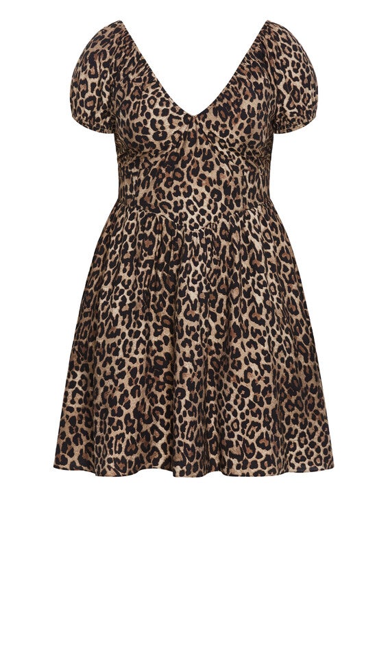 Shae Print Dress - leopard, BROWN, alternate image number null