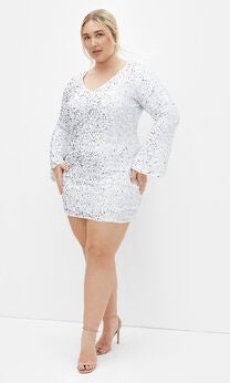 Sequin Neptune Dress - silver