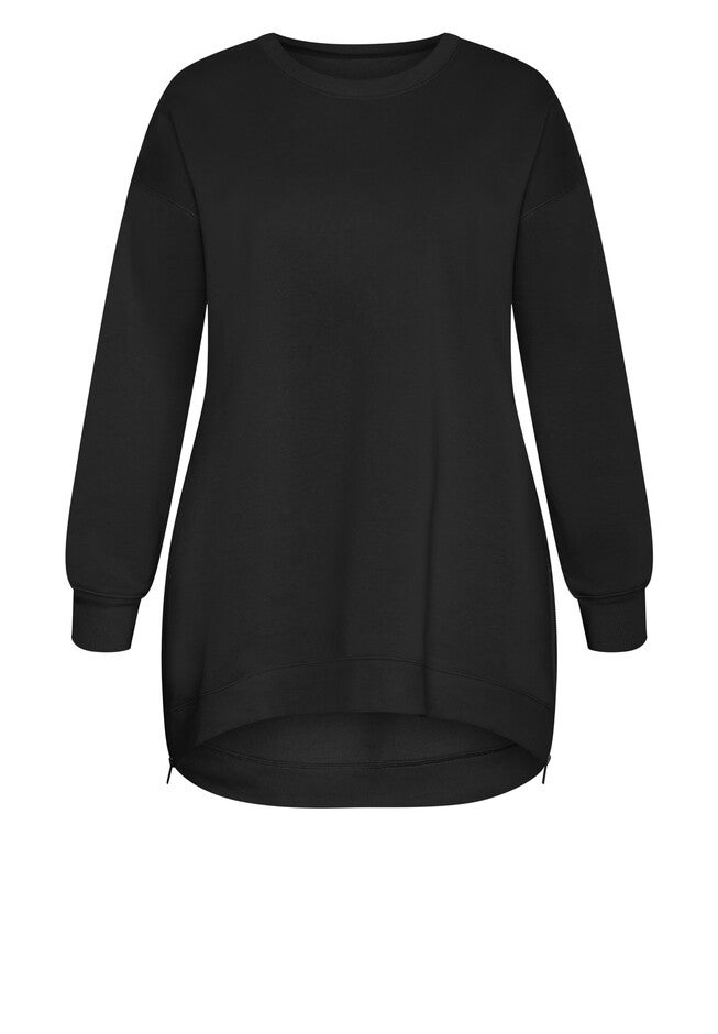 Jade Longline Zip Top, BLACK, alternate image number 2
