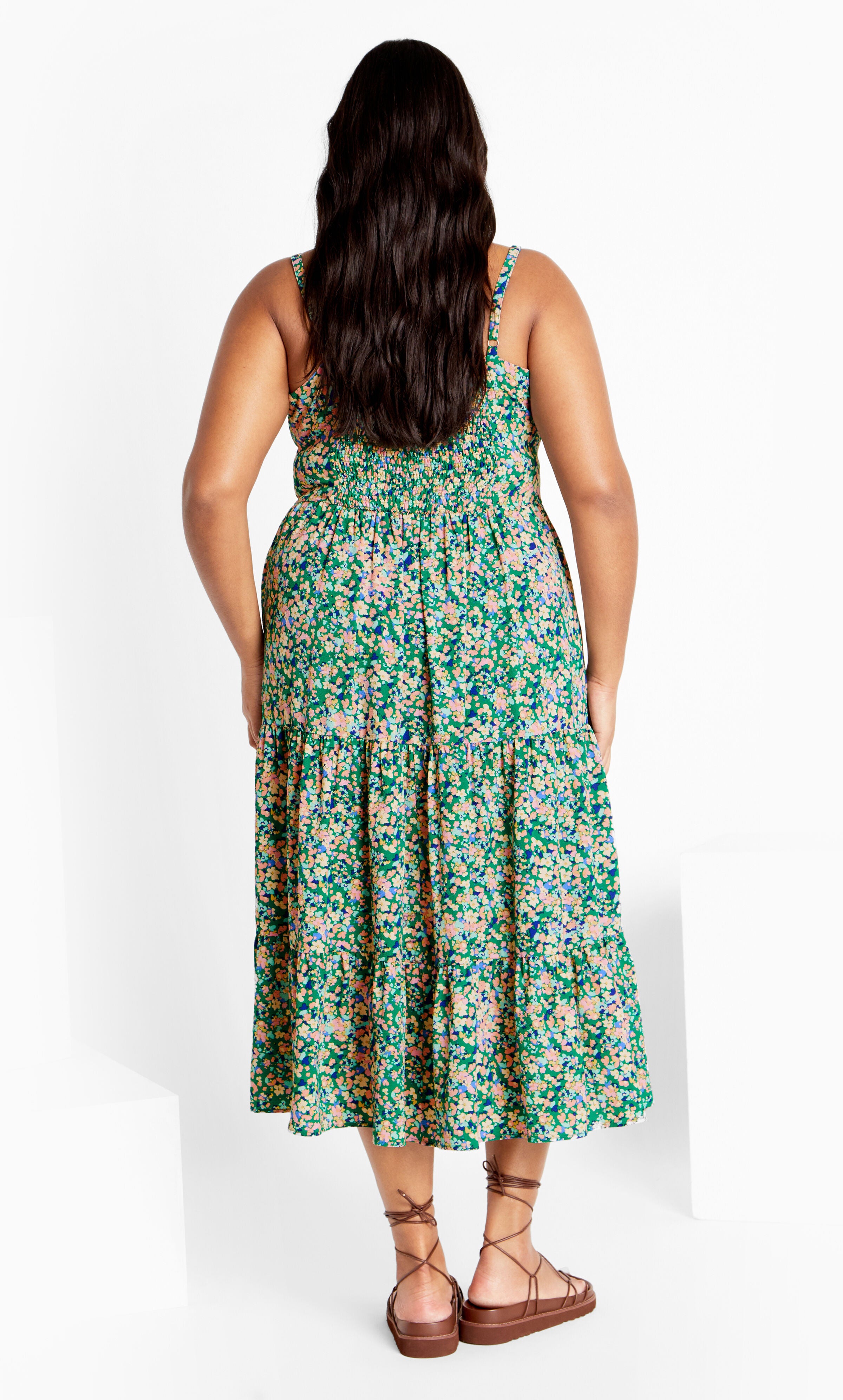 Ditsy Daisy Dress - green, GREEN FL FIELDS, alternate image number 2